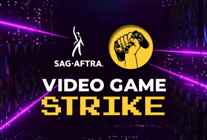 SAG AFTRA video game strike graphic