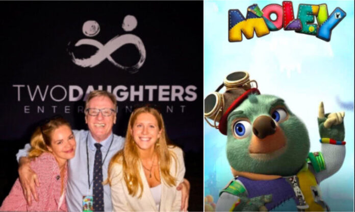 James Reatchlous (pictured with his daughters Tatty (left) and Hetty) has formed a new company.
